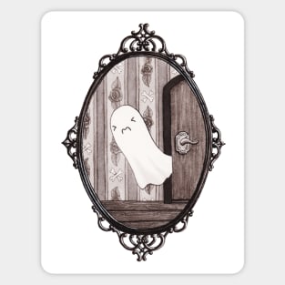 Ghost caught in a Door Sticker